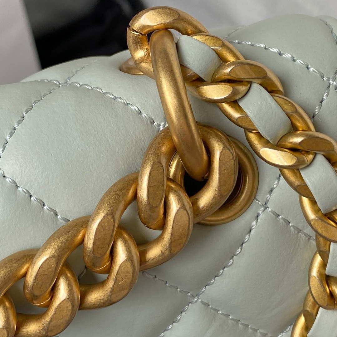 Chanel AS4051 Small Flap Classic Bag CF Lambskin Light Blue Gold | chanel as4051 small flap classic bag cf lambskin light blue gold 003