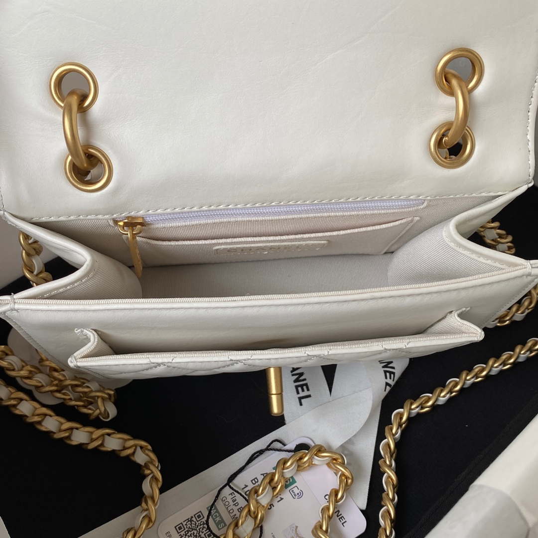 Chanel AS4051 Small Flap Classic Bag CF Lambskin White Gold | chanel as4051 small flap classic bag cf lambskin white gold 007