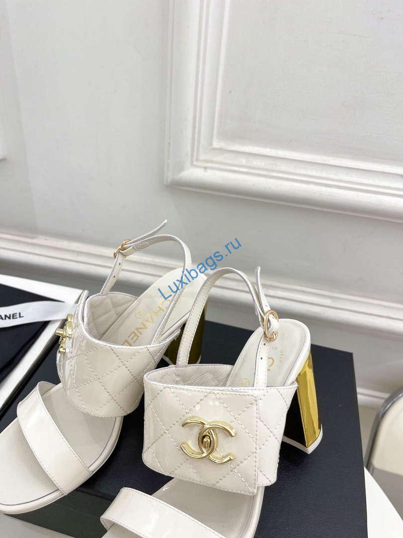 Chanel G39645 Women's High Heel Sandals C91324 | chanel g39645 womens high heel sandals c91324 6