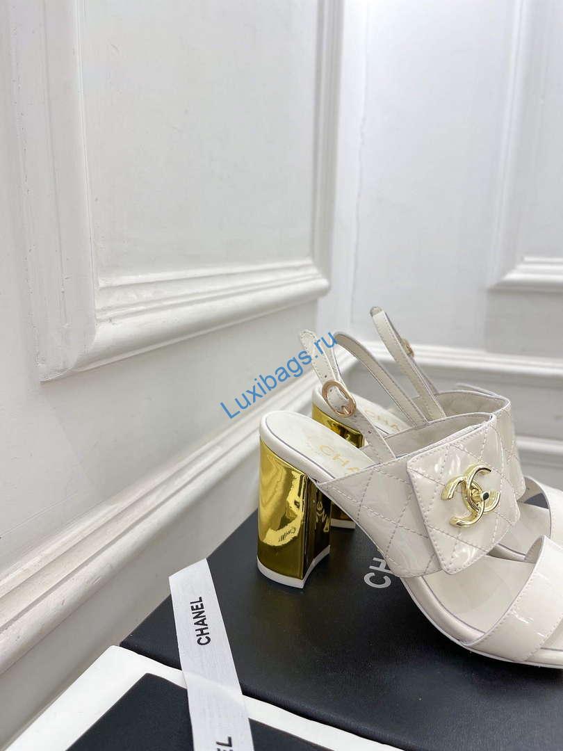 Chanel G39645 Women's High Heel Sandals C91324 | chanel g39645 womens high heel sandals c91324 7