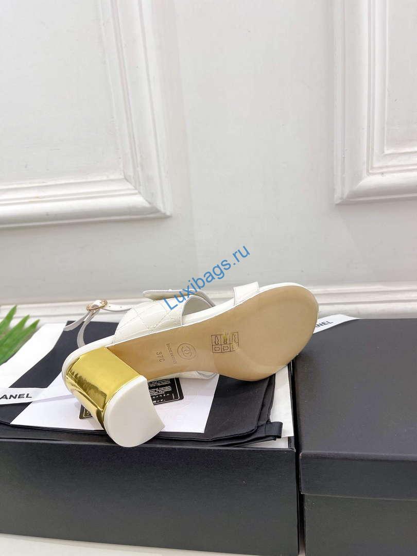 Chanel G39645 Women's High Heel Sandals C91324 | chanel g39645 womens high heel sandals c91324 9