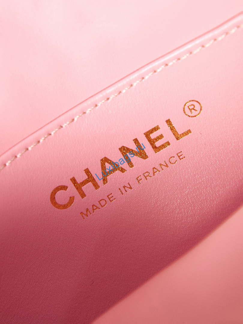 Chanel AS3768 Small Camera Case Lambskin Viscose Weaving Pink & White Gold | chanel small camera case lambskin viscose weaving gold tone metal pink white 008