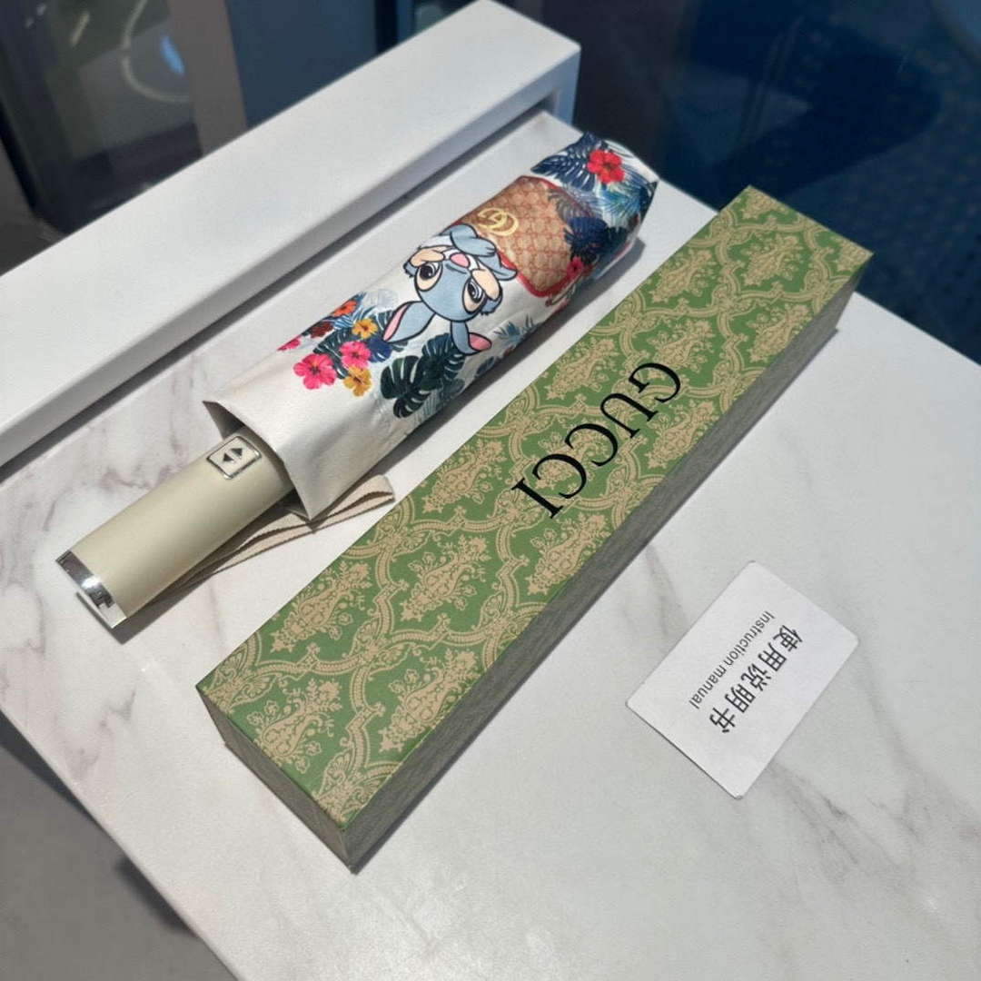 Gucci Three Fold Automatic Folding Sun Umbrella C854300 | chanel three fold automatic folding sun umbrella c855653 3