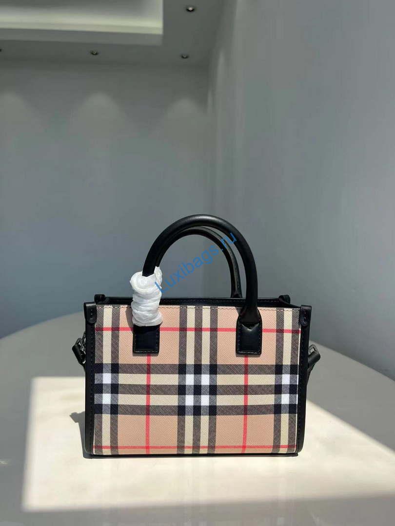 Burberry 8041655 Women's Natural Mini Vintage Check Tote | burberry 8041655 womens natural mini vintage check tote 005