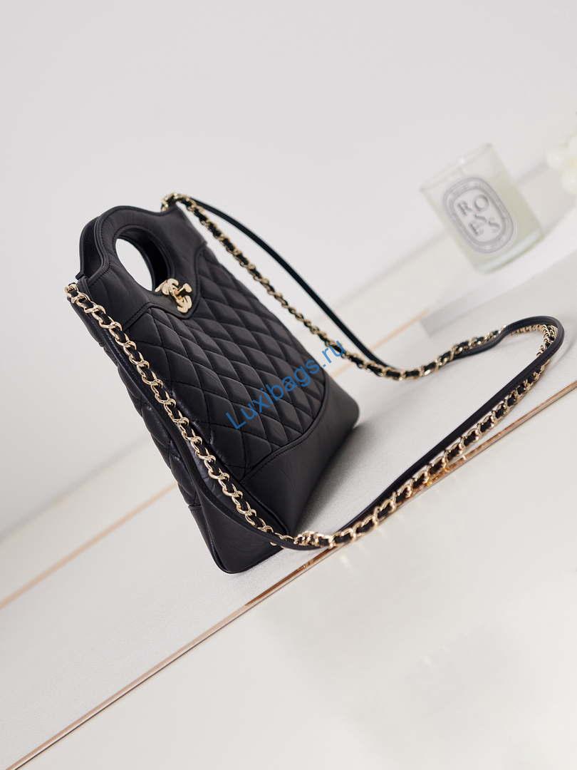 Chanel 31 mini Shopping Chain Lambskin leather AS4133 Bag Black | chanel 31 mini shopping chain lambskin leather as4133 bag black 002