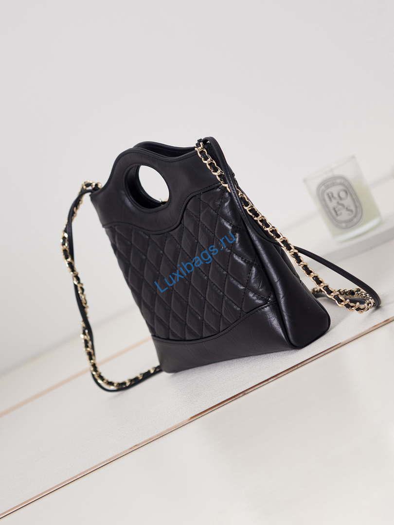 Chanel 31 mini Shopping Chain Lambskin leather AS4133 Bag Black | chanel 31 mini shopping chain lambskin leather as4133 bag black 003