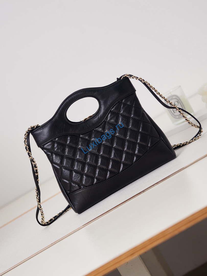 Chanel 31 mini Shopping Chain Lambskin leather AS4133 Bag Black | chanel 31 mini shopping chain lambskin leather as4133 bag black 004