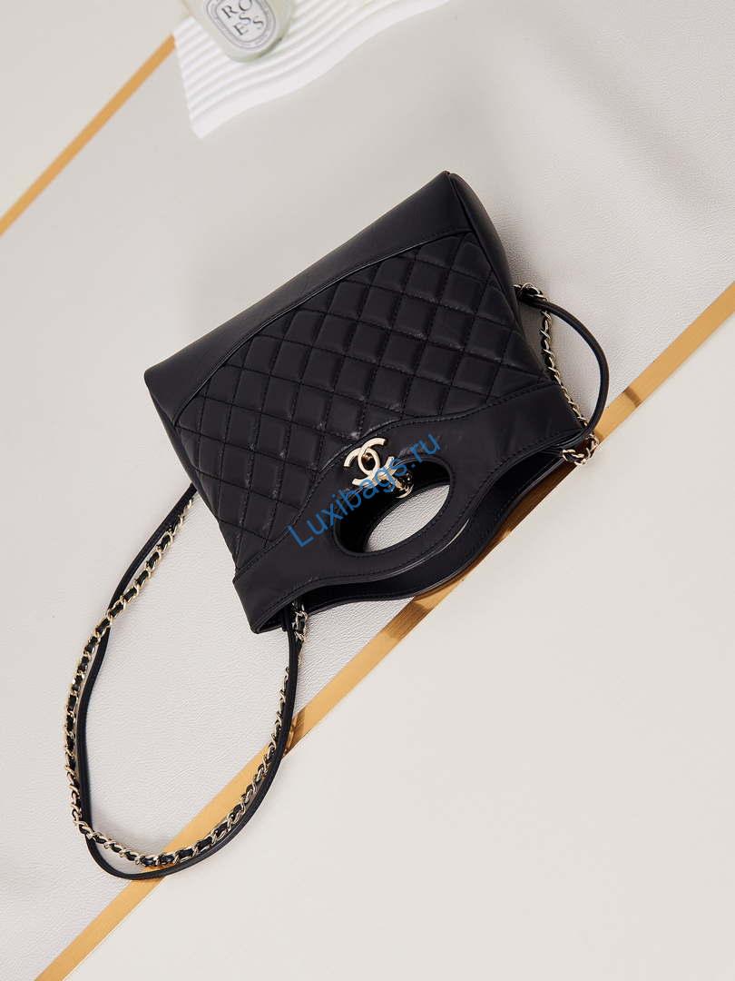 Chanel 31 mini Shopping Chain Lambskin leather AS4133 Bag Black | chanel 31 mini shopping chain lambskin leather as4133 bag black 006
