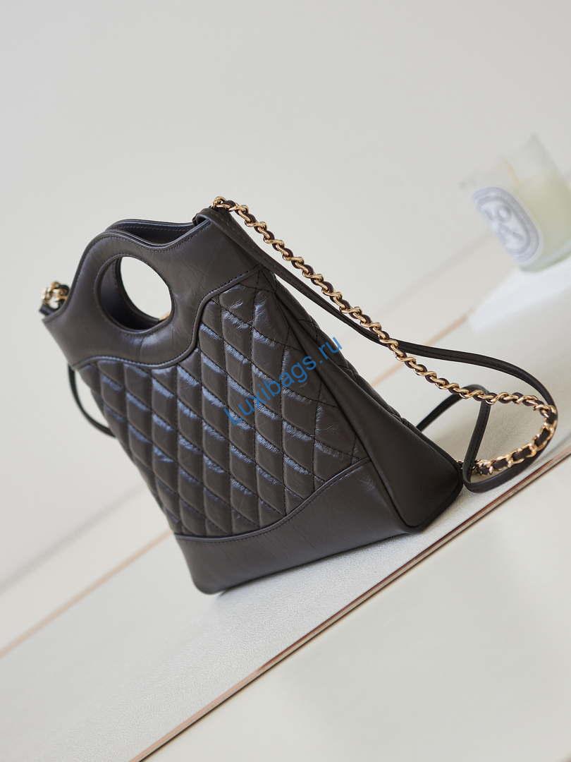 Chanel 31 mini Shopping Chain Lambskin leather AS4133 Bag Dark Brown | chanel 31 mini shopping chain lambskin leather as4133 bag dark brown 004