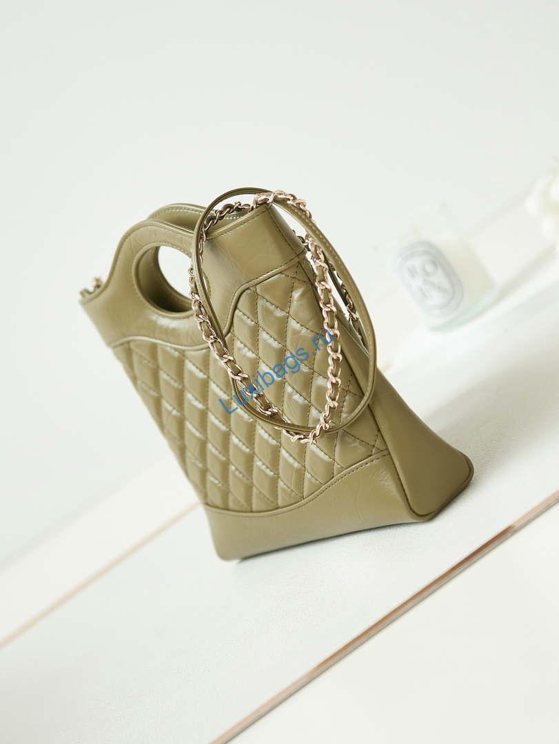 Chanel 31 mini Shopping Chain Lambskin leather AS4133 Bag Green | chanel 31 mini shopping chain lambskin leather as4133 bag green 005