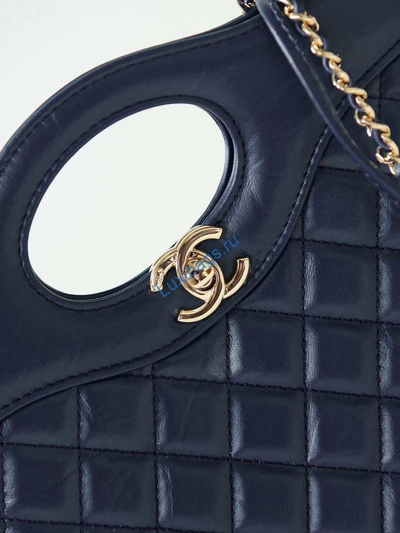 Chanel 31 mini Shopping Chain Lambskin leather AS4133 Bag Navy Blue | chanel 31 mini shopping chain lambskin leather as4133 bag navy blue 002