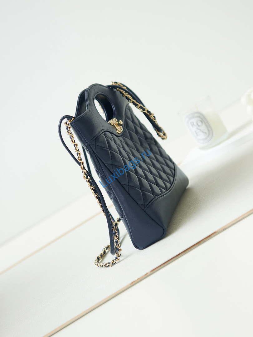 Chanel 31 mini Shopping Chain Lambskin leather AS4133 Bag Navy Blue | chanel 31 mini shopping chain lambskin leather as4133 bag navy blue 003