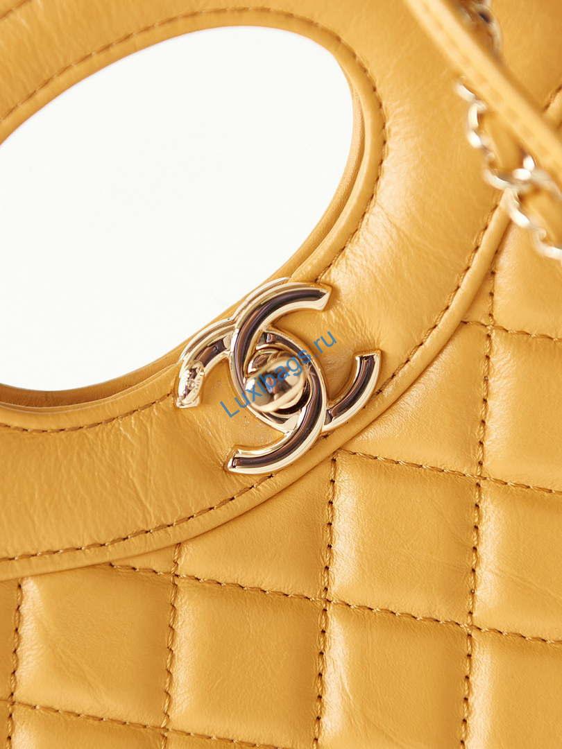 Chanel 31 mini Shopping Chain Lambskin leather AS4133 Bag Yellow | chanel 31 mini shopping chain lambskin leather as4133 bag yellow 002