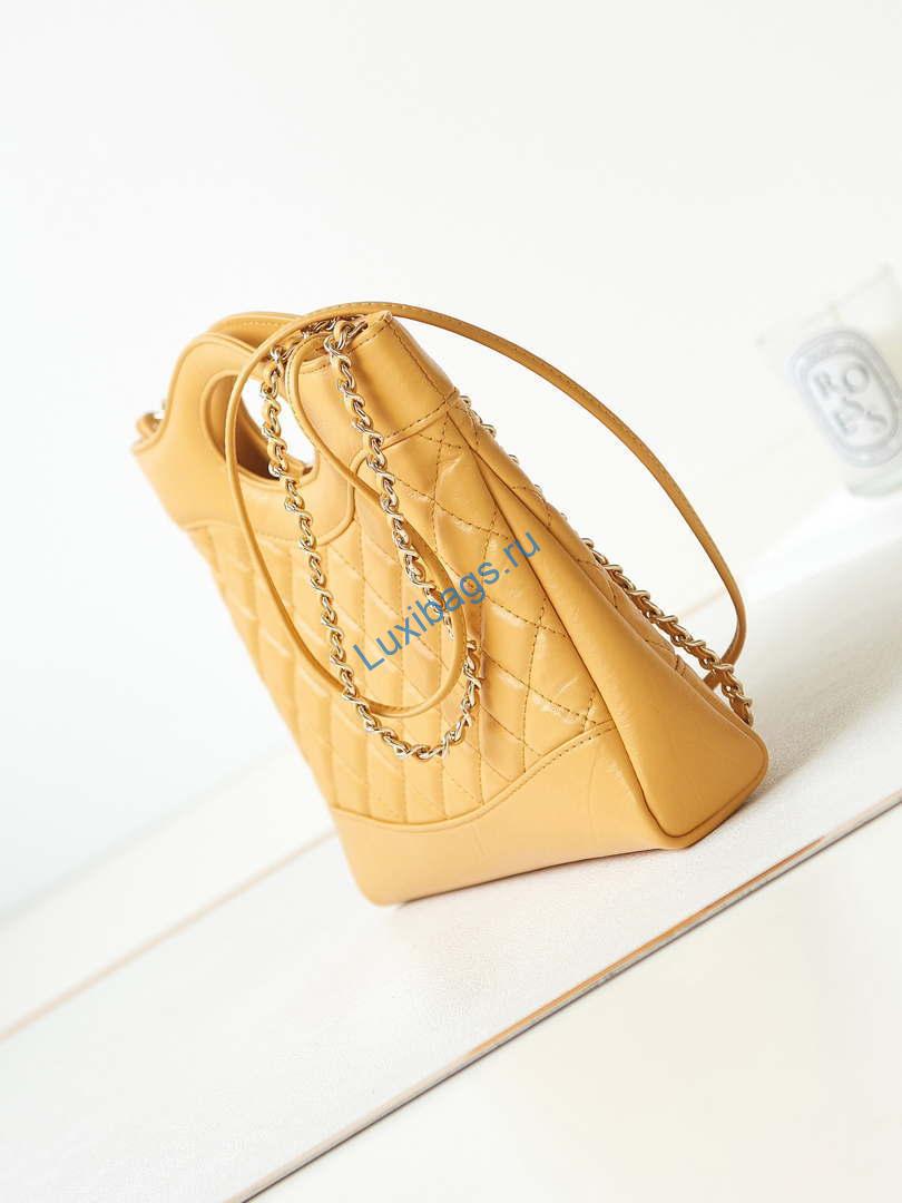 Chanel 31 mini Shopping Chain Lambskin leather AS4133 Bag Yellow | chanel 31 mini shopping chain lambskin leather as4133 bag yellow 004