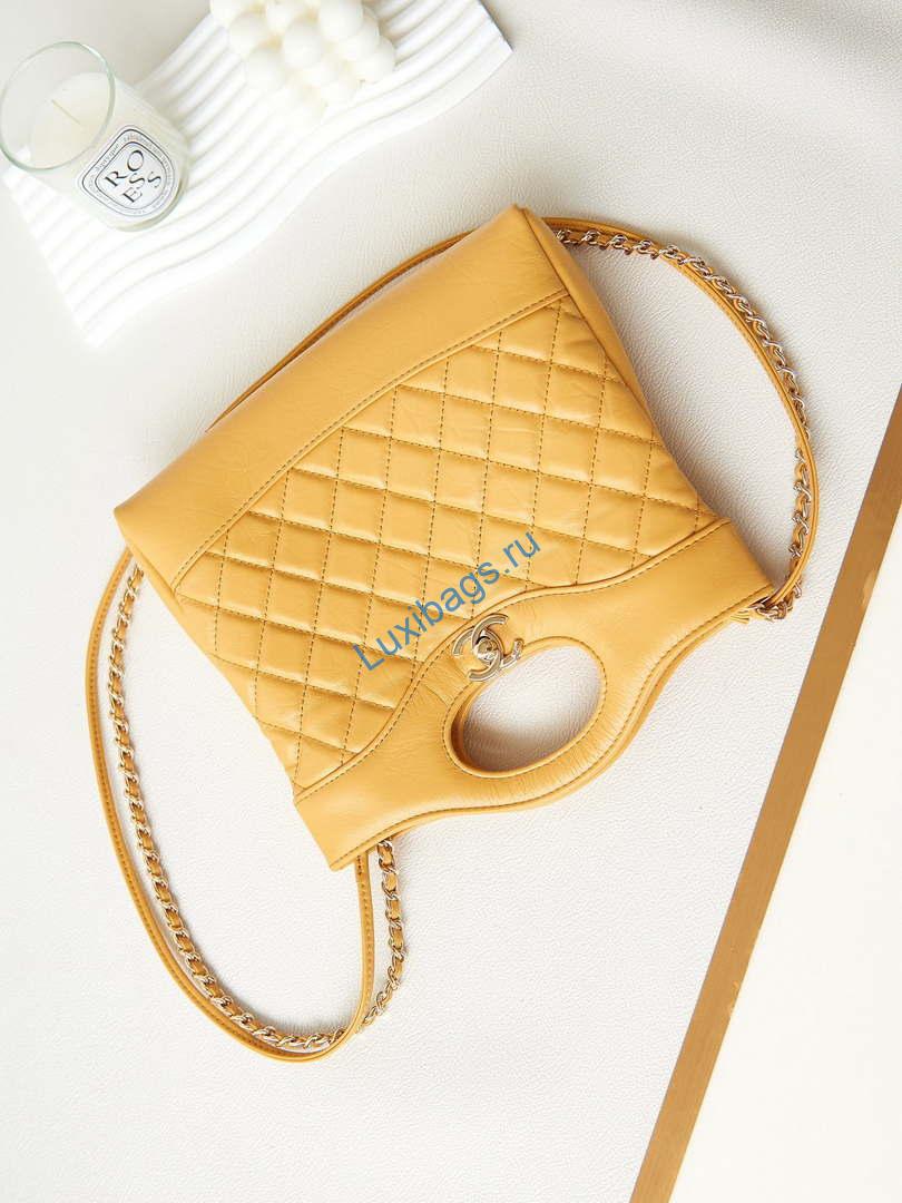 Chanel 31 mini Shopping Chain Lambskin leather AS4133 Bag Yellow | chanel 31 mini shopping chain lambskin leather as4133 bag yellow 007