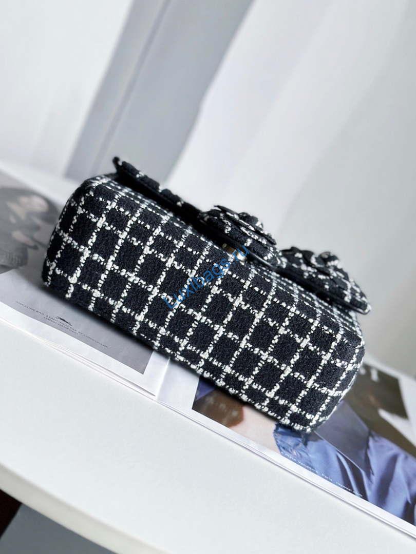 Chanel A1116 Mini Flap Classic Handbag Tweed & Silver-Tone Metal Black | chanel a1116 mini flap classic handbag tweed silver tone metal black 004