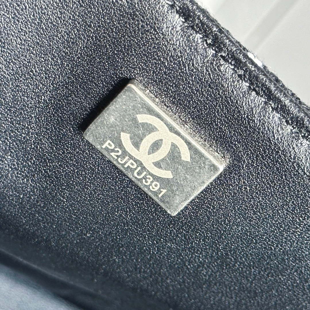 Chanel A1116 Mini Flap Classic Handbag Tweed & Silver-Tone Metal Black | chanel a1116 mini flap classic handbag tweed silver tone metal black 009