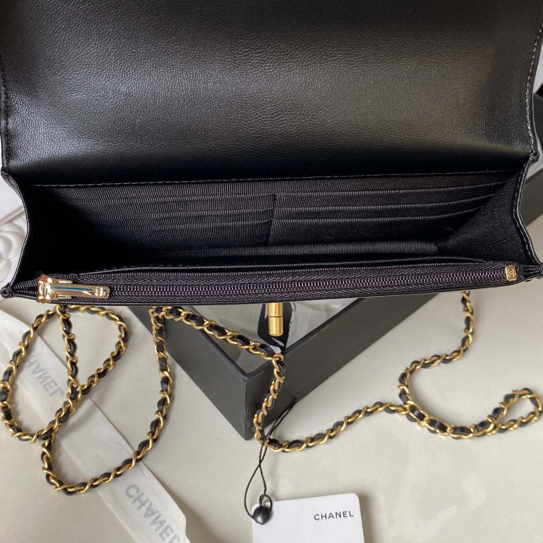 Chanel AP3424 Woc Mini Flap Bag Lambskin Black | chanel ap3424 woc mini flap bag lambskin black 007