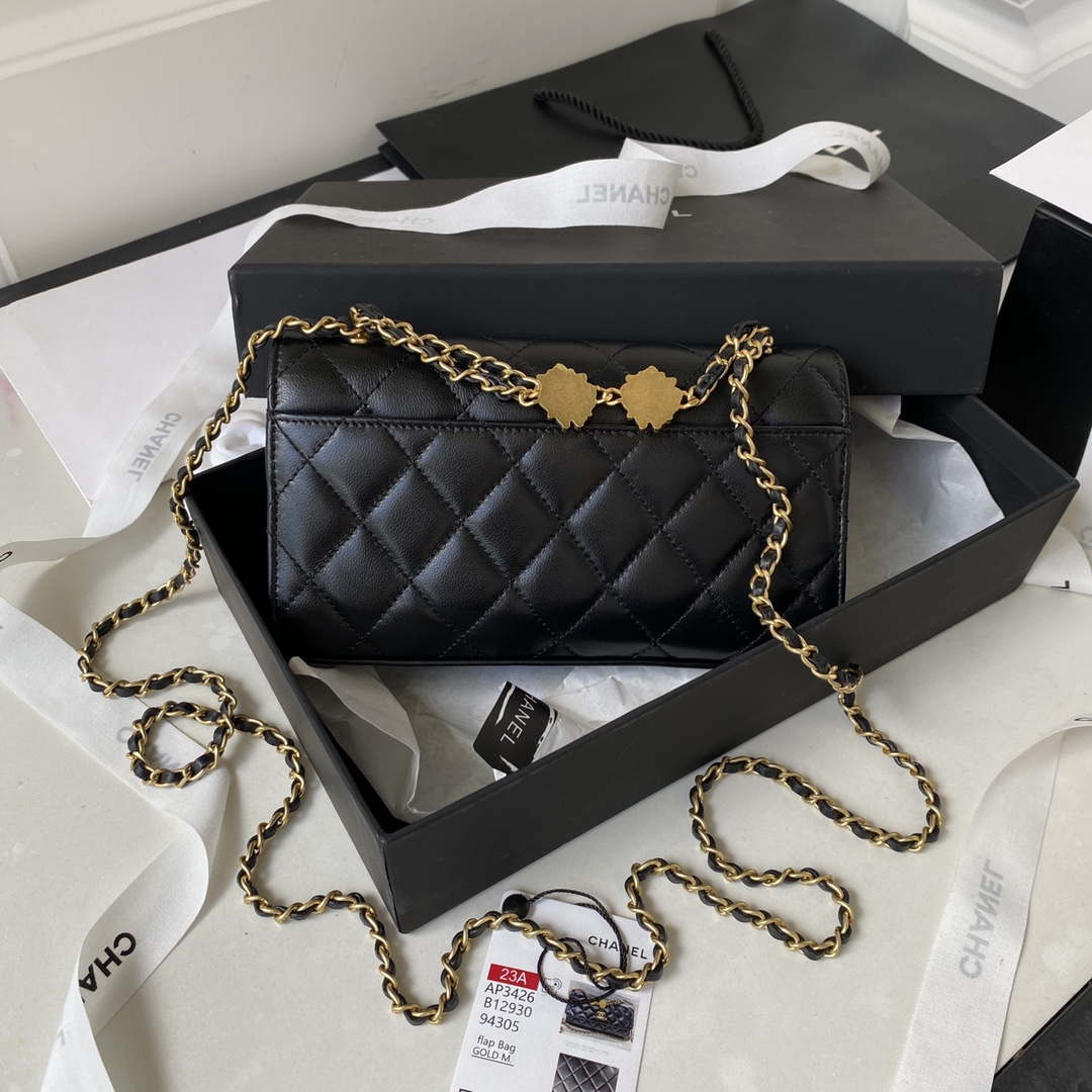 Chanel AP3426 Woc Mini Flap Bag Lambskin 17cm Black | chanel ap3426 woc mini flap bag lambskin 17cm black 011