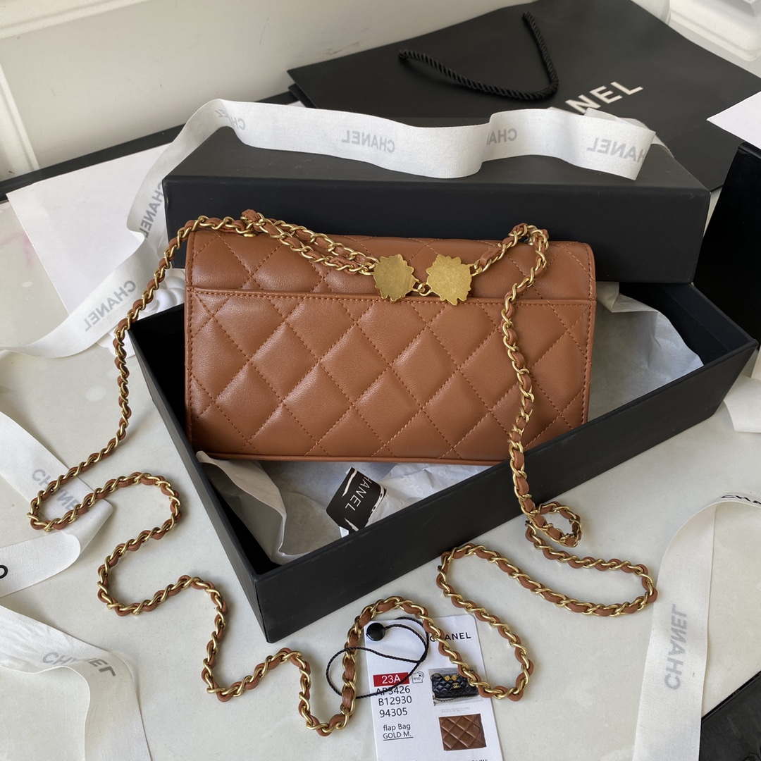 Chanel AP3426 Woc Mini Flap Bag Lambskin 17cm Brown | chanel ap3426 woc mini flap bag lambskin 17cm brown 002