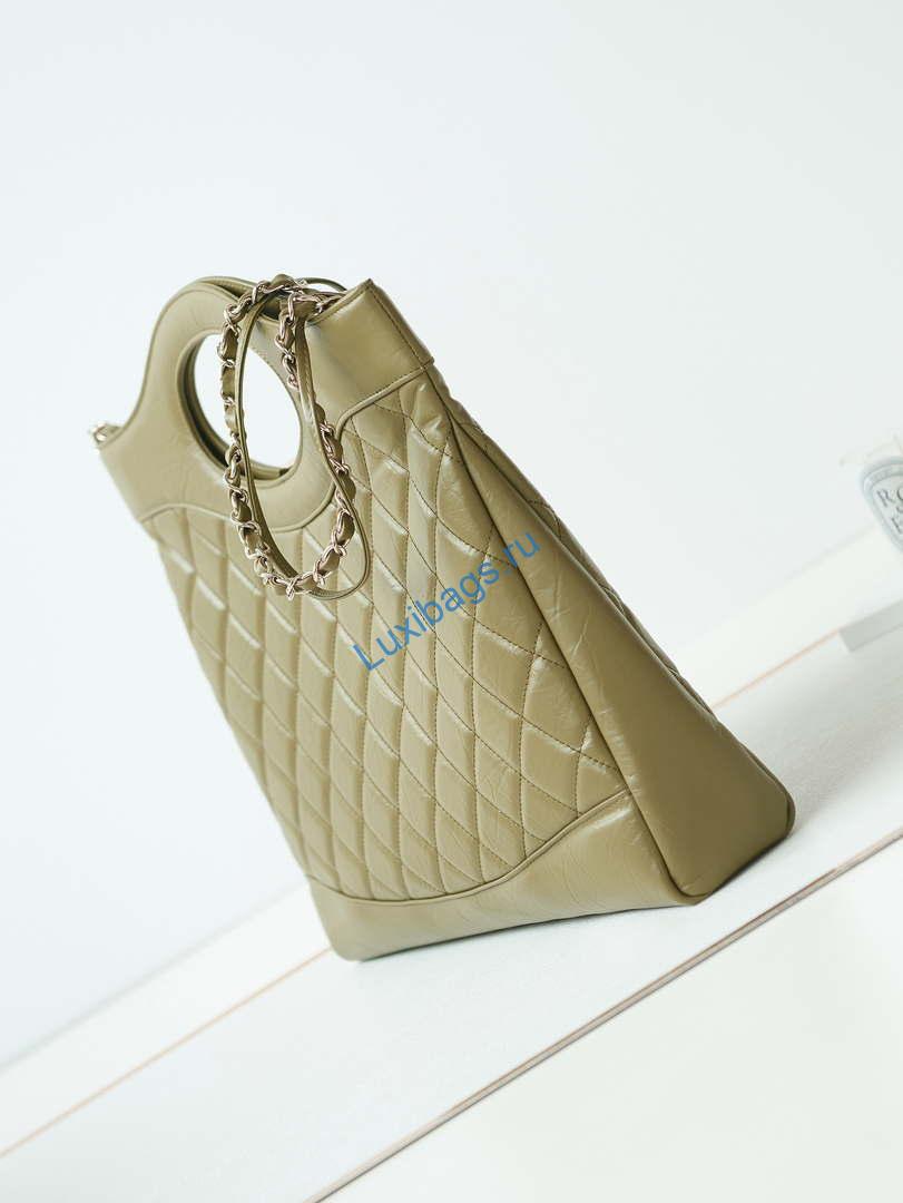 Chanel AS1010 31 Larage Shopping Bag Shiny Lambskin Green | chanel as1010 31 larage shopping bag shiny lambskin green 004