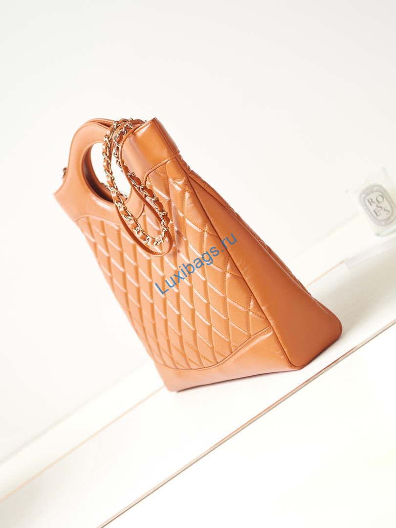 Chanel AS1010 31 Larage Shopping Bag Shiny Lambskin Light Orange | chanel as1010 31 larage shopping bag shiny lambskin light orange 005
