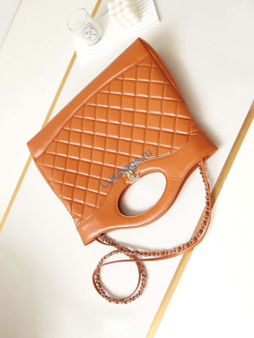 Chanel AS1010 31 Larage Shopping Bag Shiny Lambskin Light Orange | chanel as1010 31 larage shopping bag shiny lambskin light orange 007