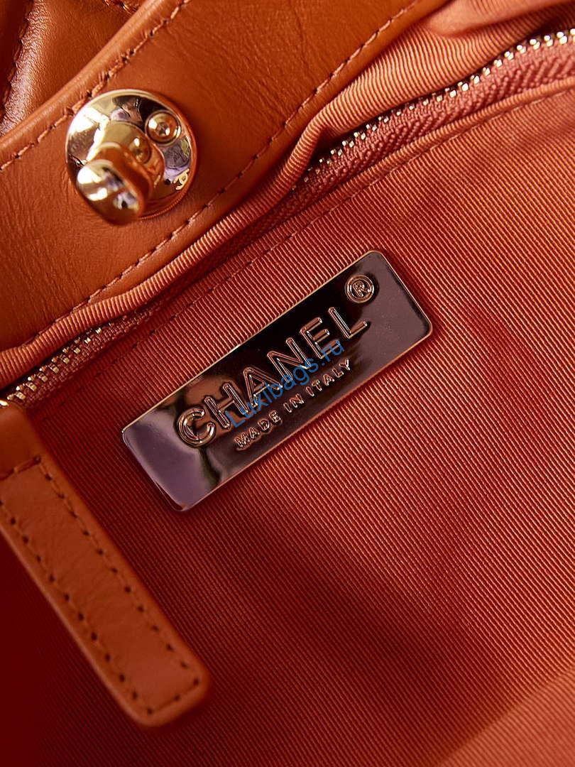 Chanel AS1010 31 Larage Shopping Bag Shiny Lambskin Light Orange | chanel as1010 31 larage shopping bag shiny lambskin light orange 009