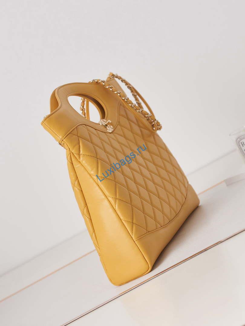 Chanel AS1010 31 Larage Shopping Bag Shiny Lambskin Yellow | chanel as1010 31 larage shopping bag shiny lambskin yellow 003