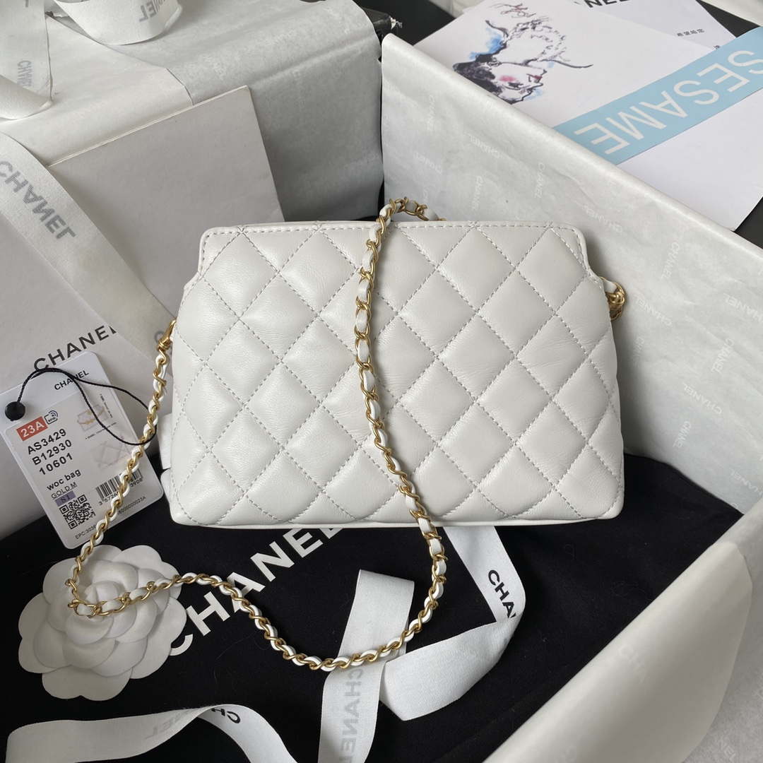Chanel AS3429 Lambskin Bag White | chanel as3429 lambskin bag white 002