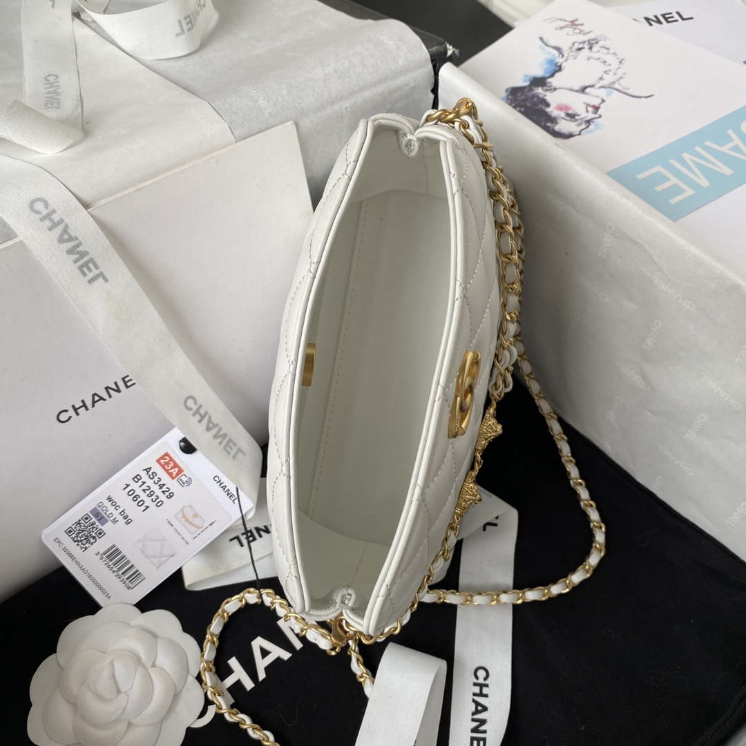 Chanel AS3429 Lambskin Bag White | chanel as3429 lambskin bag white 006