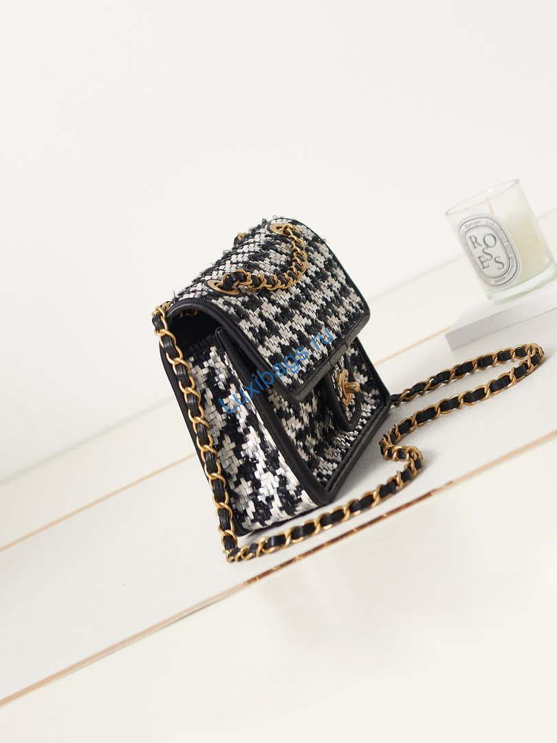 Chanel AS3767 Flap Bag Woven Lambskin Black | chanel as3767 flap bag woven lambskin black 003