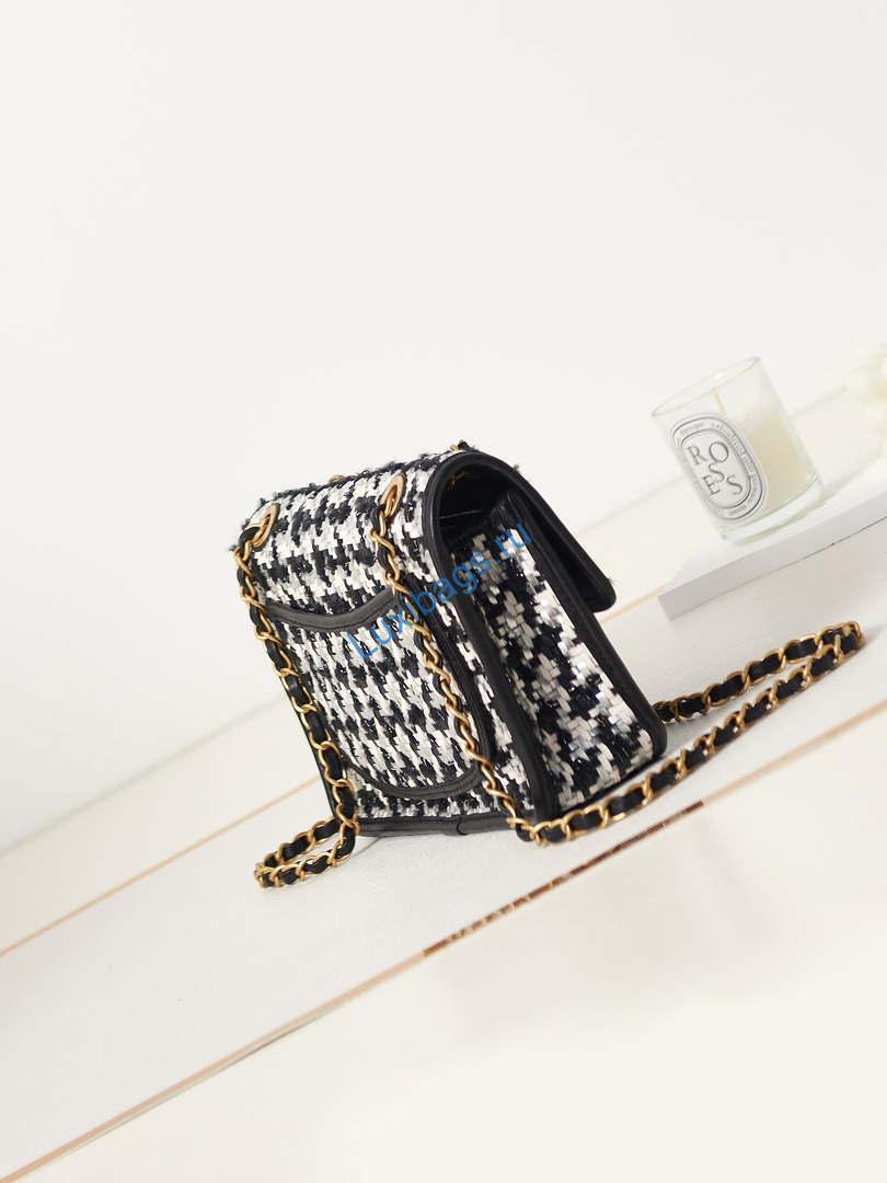Chanel AS3767 Flap Bag Woven Lambskin Black | chanel as3767 flap bag woven lambskin black 004
