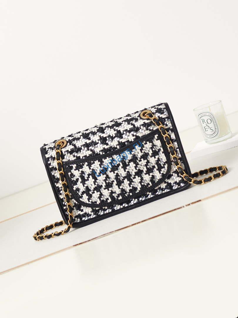 Chanel AS3767 Flap Bag Woven Lambskin Black | chanel as3767 flap bag woven lambskin black 005
