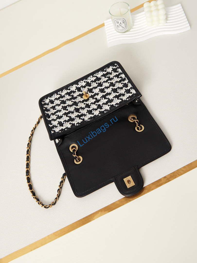Chanel AS3767 Flap Bag Woven Lambskin Black | chanel as3767 flap bag woven lambskin black 007