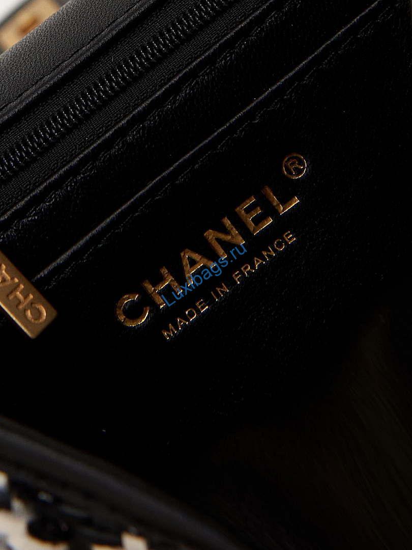 Chanel AS3767 Flap Bag Woven Lambskin Black | chanel as3767 flap bag woven lambskin black 008