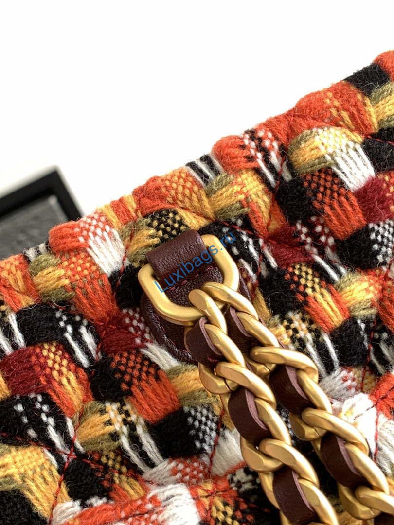 Chanel AS3947 Small Backpack Wool Tweed, Lambski & Gold-Tone Metal Orange | chanel as3947 small backpack wool tweed lambski gold tone metal orange 007