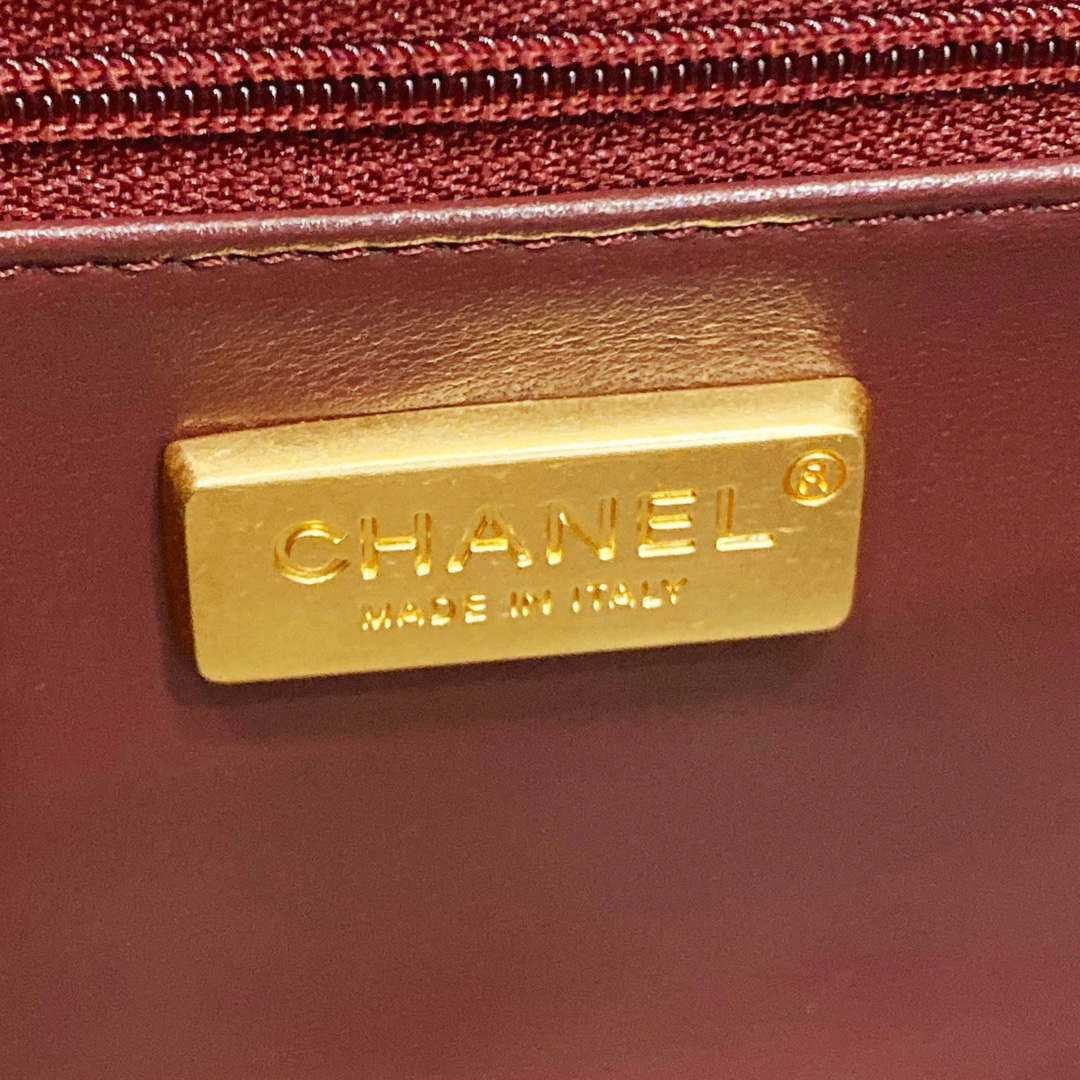 chanel as4151 small flap bag with top handle lambskin & wenge wood wine red 8 Chanel AS4151 Small Flap Bag With Top Handle Lambskin & Wenge Wood Wine Red | chanel as4151 small flap bag with top handle lambskin wenge wood wine red 009