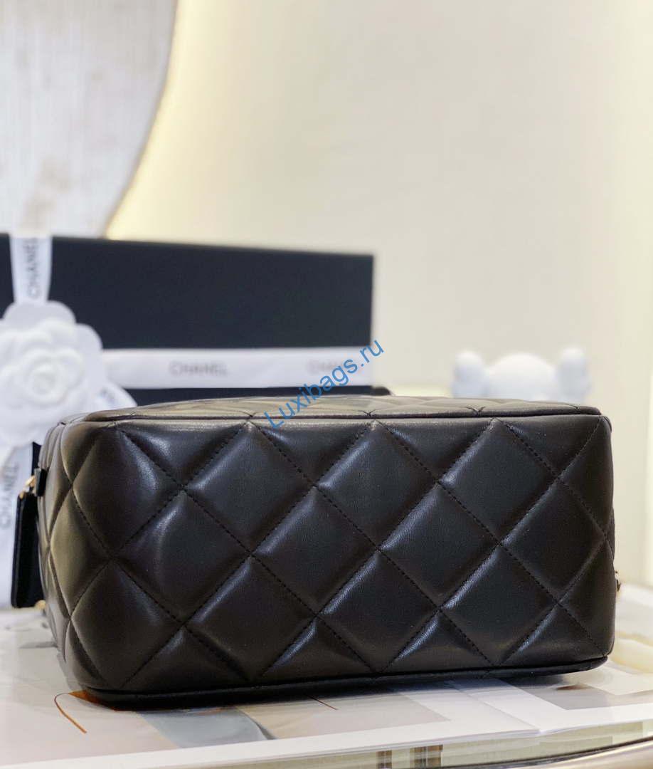 Chanel AS4198 MINI BOWLING BAG Lambskin & Wenge Wood Black | chanel as4198 mini bowling bag lambskin wenge wood black 006