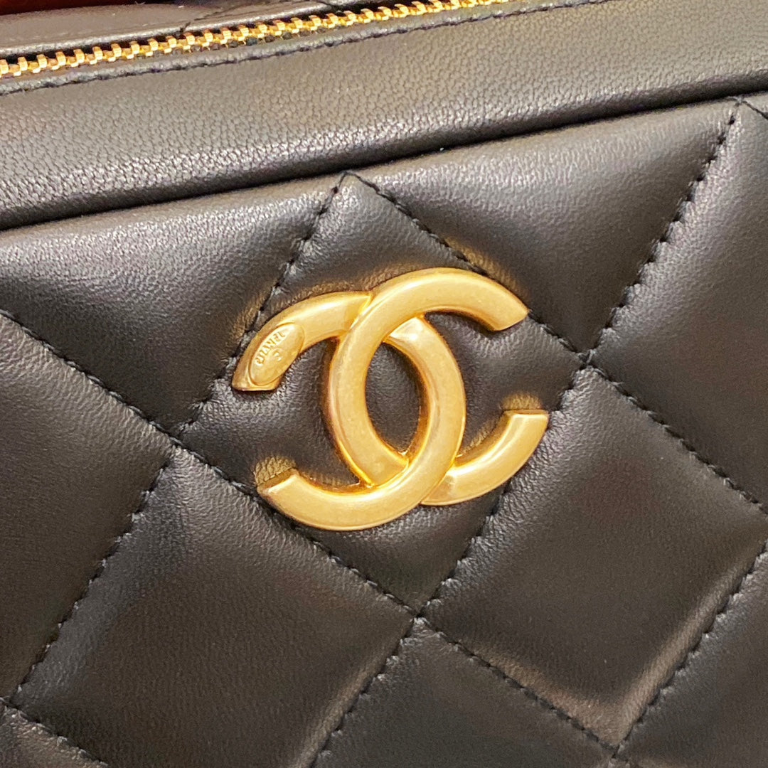 Chanel AS4198 MINI BOWLING BAG Lambskin & Wenge Wood Black | chanel as4198 mini bowling bag lambskin wenge wood black 009