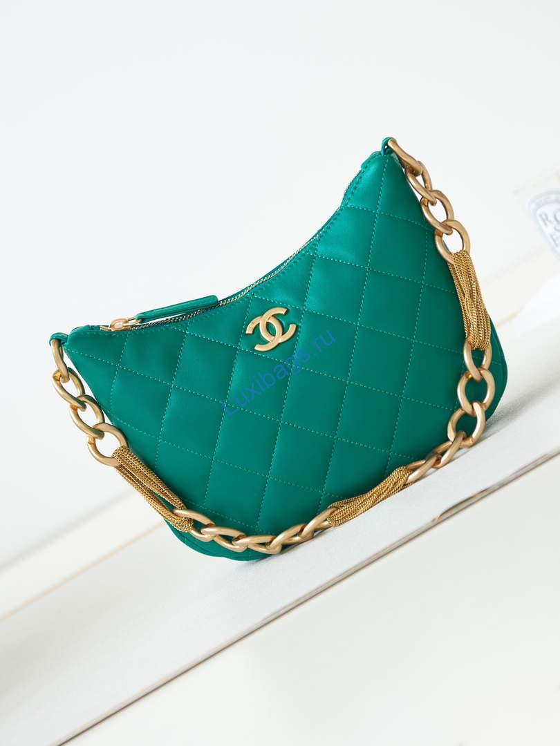 Chanel AS4220 HOBO Handbag Lambskin Green | chanel as4220 hobo handbag lambskin blue 009