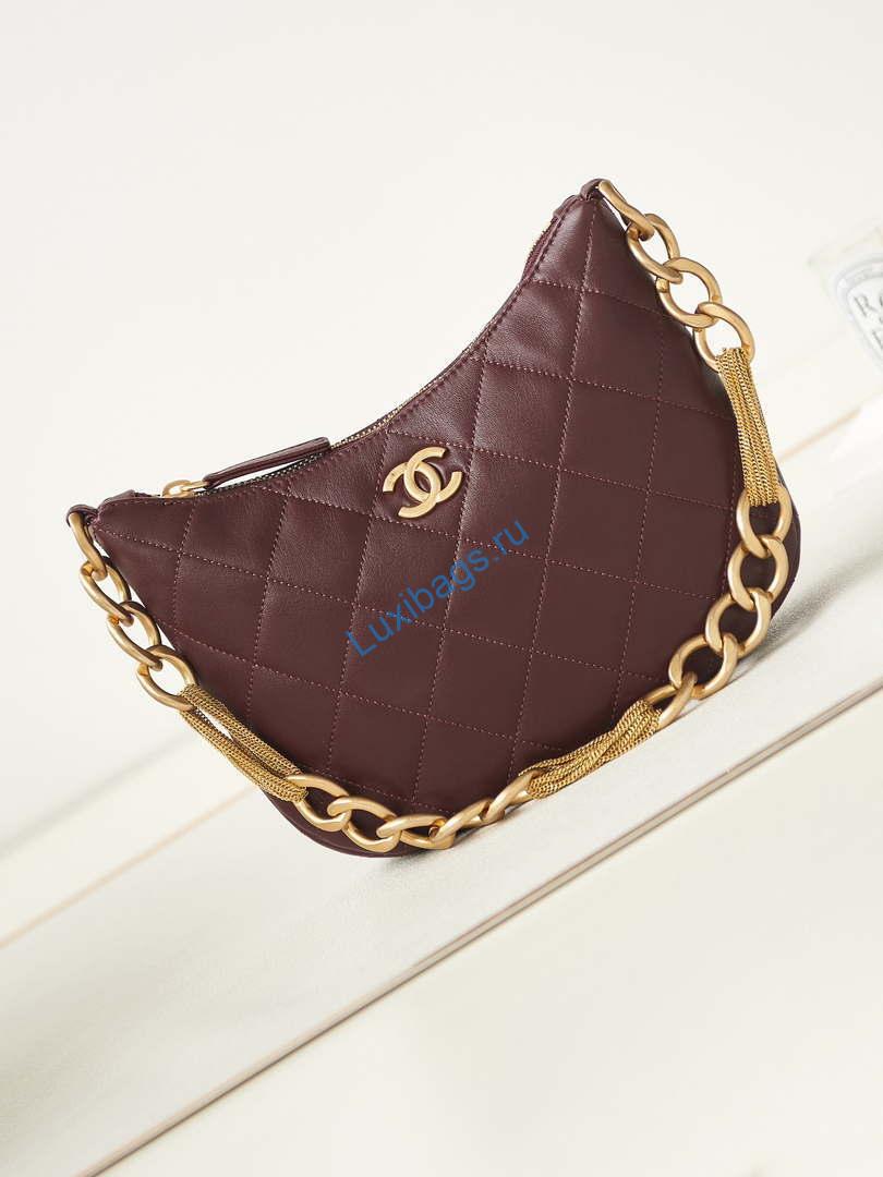 Chanel AS4220 HOBO Handbag Lambskin Wine Red | chanel as4220 hobo handbag lambskin wine red 002