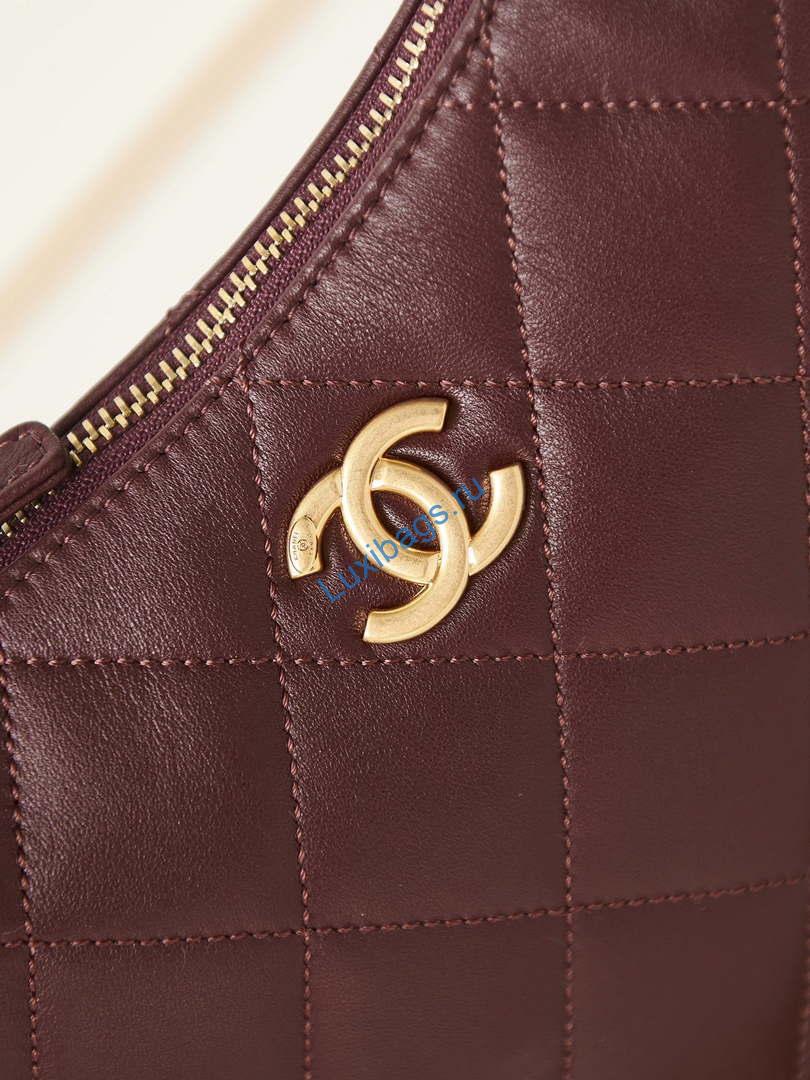 Chanel AS4220 HOBO Handbag Lambskin Wine Red | chanel as4220 hobo handbag lambskin wine red 003