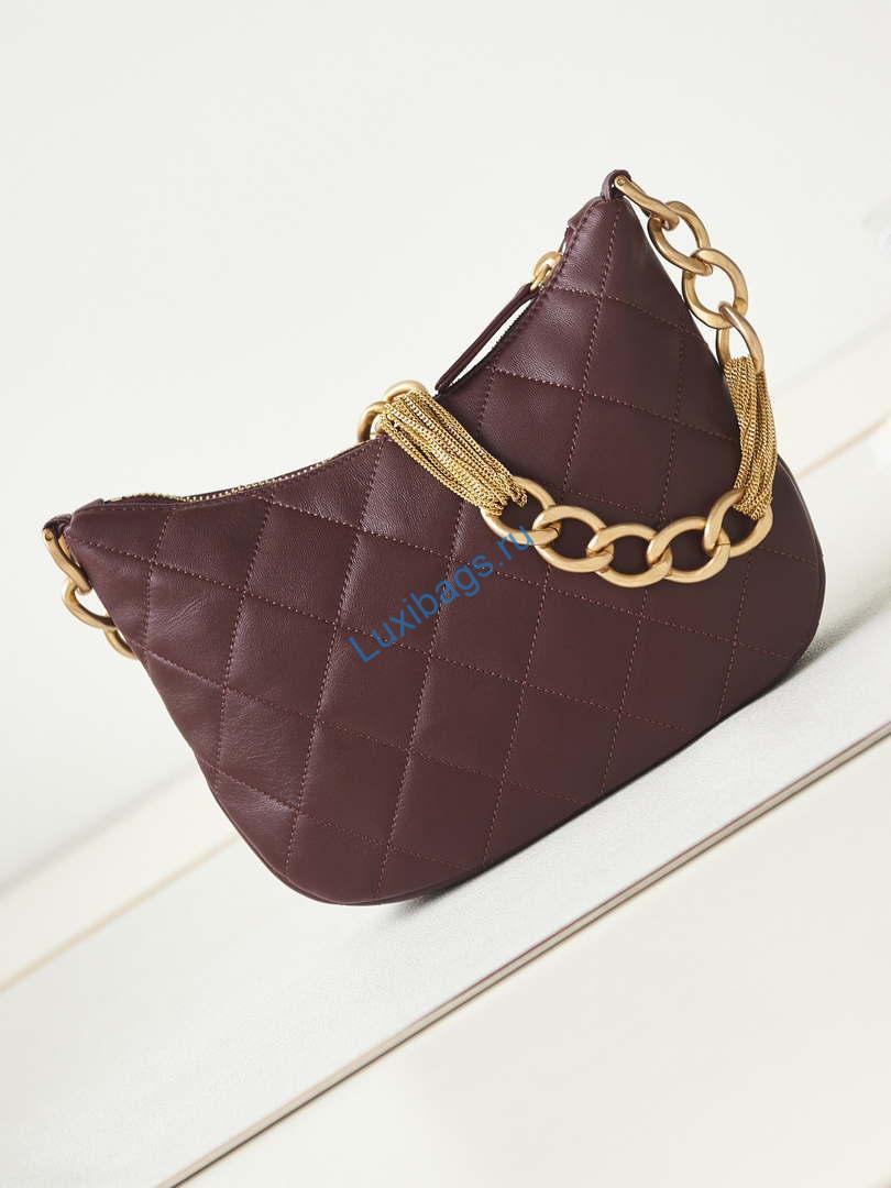 Chanel AS4220 HOBO Handbag Lambskin Wine Red | chanel as4220 hobo handbag lambskin wine red 006