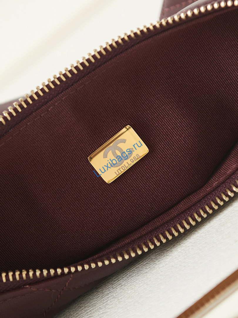 Chanel AS4220 HOBO Handbag Lambskin Wine Red | chanel as4220 hobo handbag lambskin wine red 010