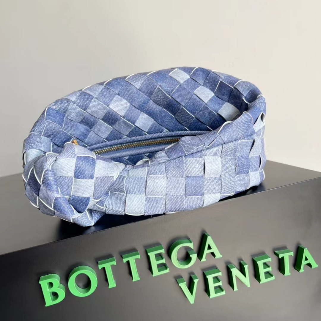 Bottega Veneta BV 651876 mini Jodie canvas Rhinestones Denim Blue | bottega veneta bv 651876 mini jodie canvas rhinestones denim blue 002