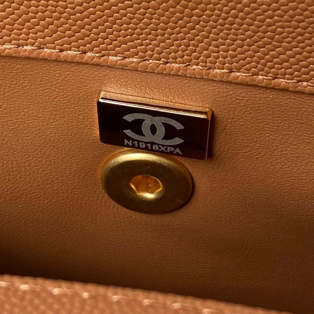 Chanel 23P Medium Flap Bag With Brown Top Handle Bag A92990 Brown | chanel 23p medium flap bag with brown top handle bag a92990 brown 009