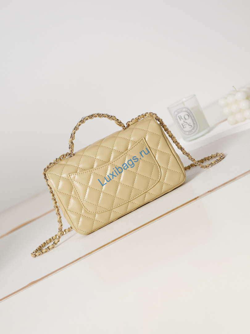Chanel AS4141 Camellia Embossed Flap With top Handle Bag Beige | chanel as4141 camellia embossed with top handle bag beige 004