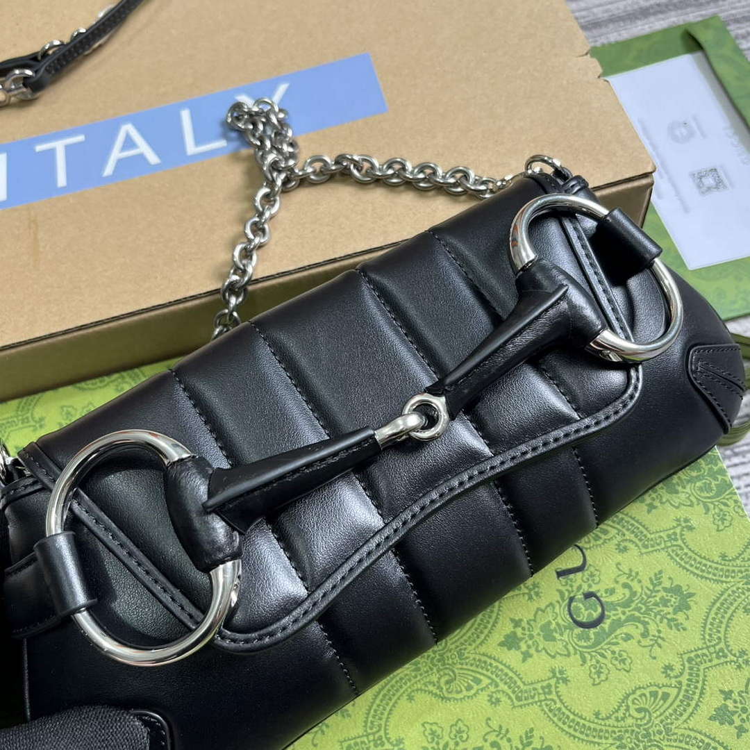 Gucci 764339 Gucci Horsebit Chain Small Shoulder Bag Black | gucci 764339 gucci horsebit chain small shoulder bag black 5