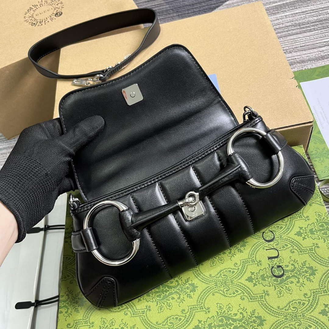 Gucci 764339 Gucci Horsebit Chain Small Shoulder Bag Black | gucci 764339 gucci horsebit chain small shoulder bag black 8